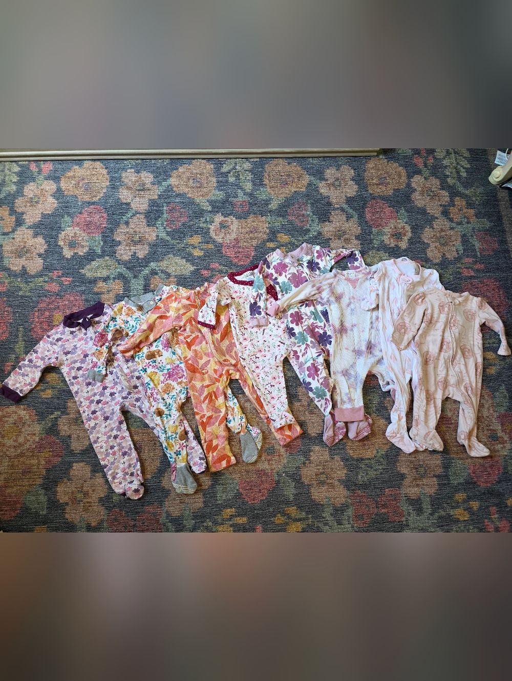 8 Piece Baby Girl One Piece Pajama BUNDLE